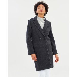 J. Crew Boiled Wool Gray Coat Daphne Size 6